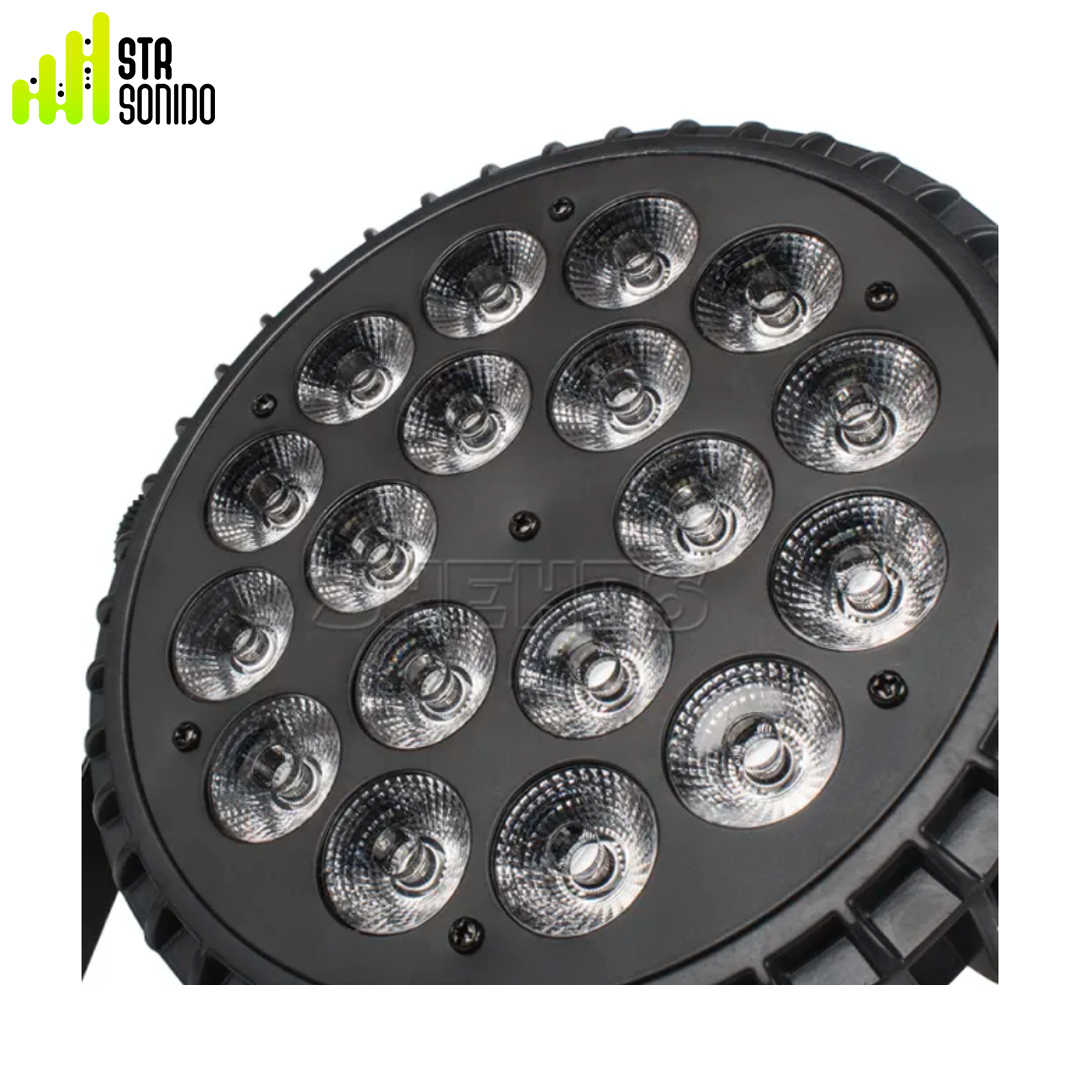 Par LED Aluminio 18x18w RGBWAUV